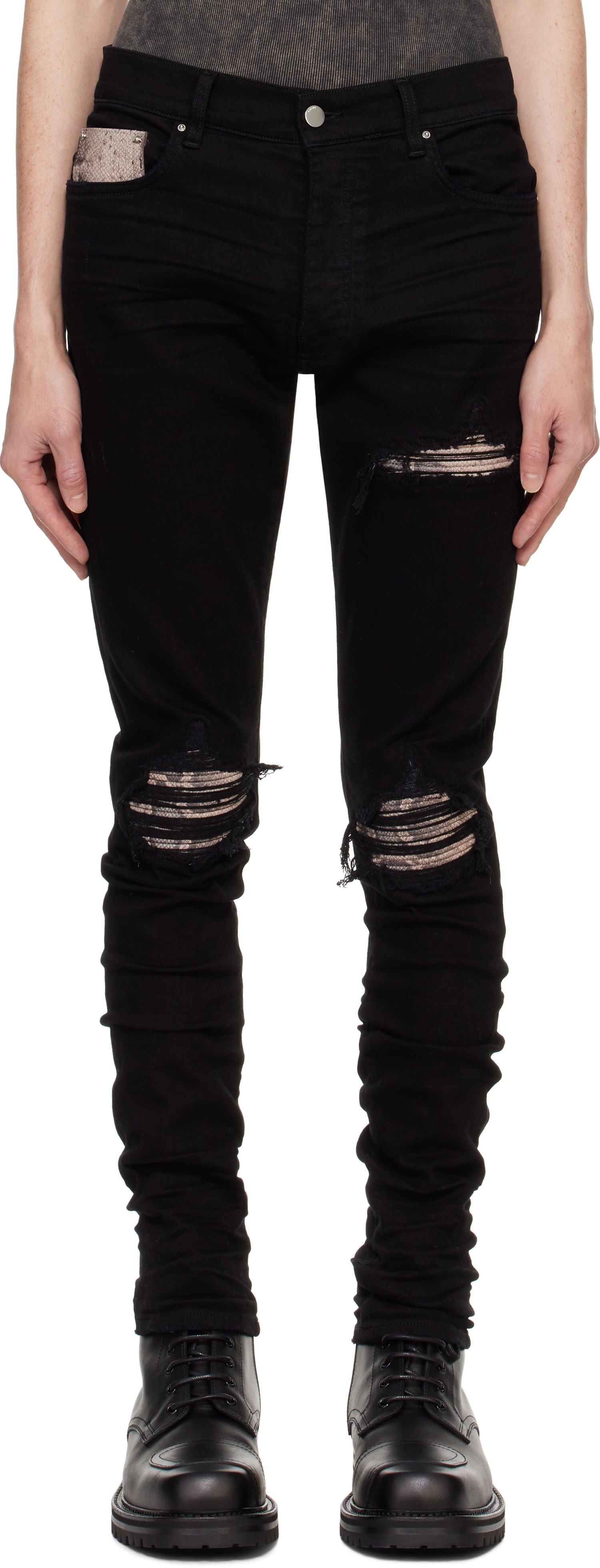 Jeans AMIRI AMIRI Snake MX1 Jeans Svart | AMDNSY1076, 0