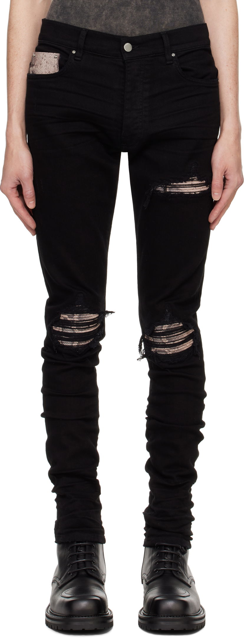 Jeans AMIRI AMIRI Snake MX1 Jeans Svart | AMDNSY1076