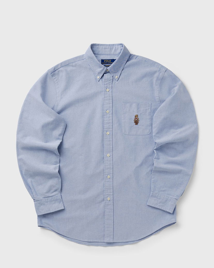 Skjorta Polo by Ralph Lauren Polo Bear Custom Fit Long Sleeve Button-Down Shirt Blå | 710P00577001