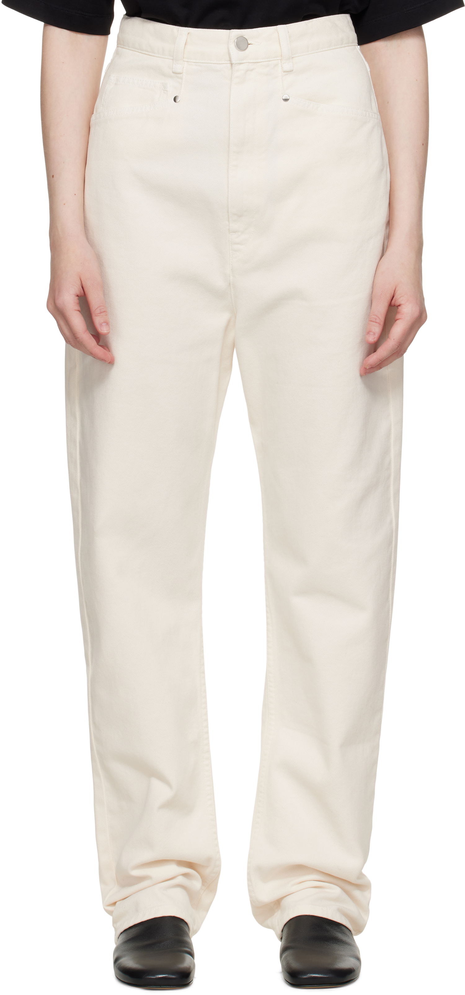 Jeans LEMAIRE Lemaire Dropped Crotch Jeans Vit | PA1199 LD1034, 0