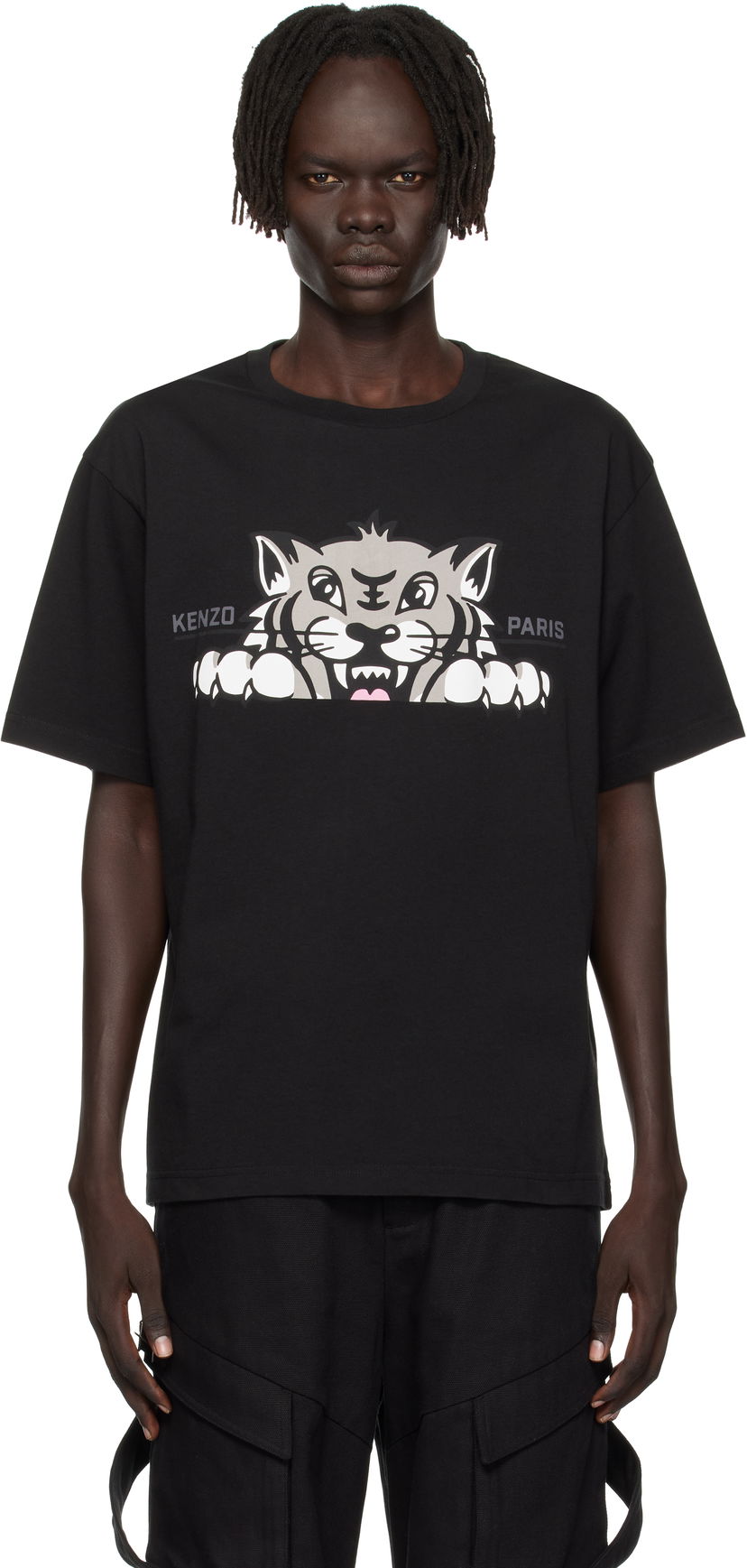 T-shirt KENZO Kenzo 'Happy Tiger' Oversized T-Shirt Svart | FF65TS4514SG