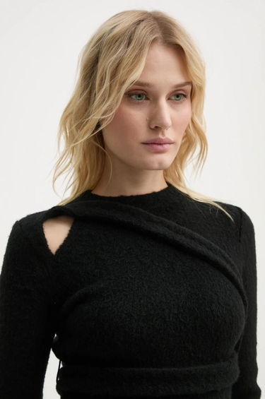 Sweater HELIOT EMIL Cutout Detail Wool Blend Sweater Svart | AW24.W.07.065.BLK01, 4