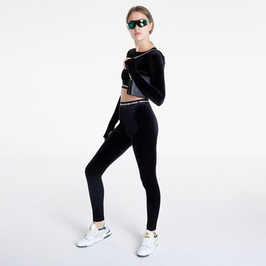 Crop top Versace Velvet Stretch T-Shirt Svart | 73HAH218J0008899, 2