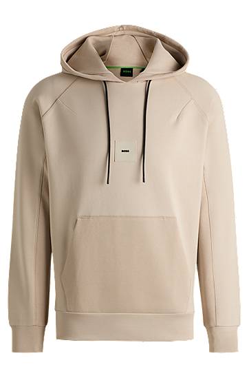 Sweatshirt BOSS Stretch Cotton-Blend Hoodie Beige | 50537215