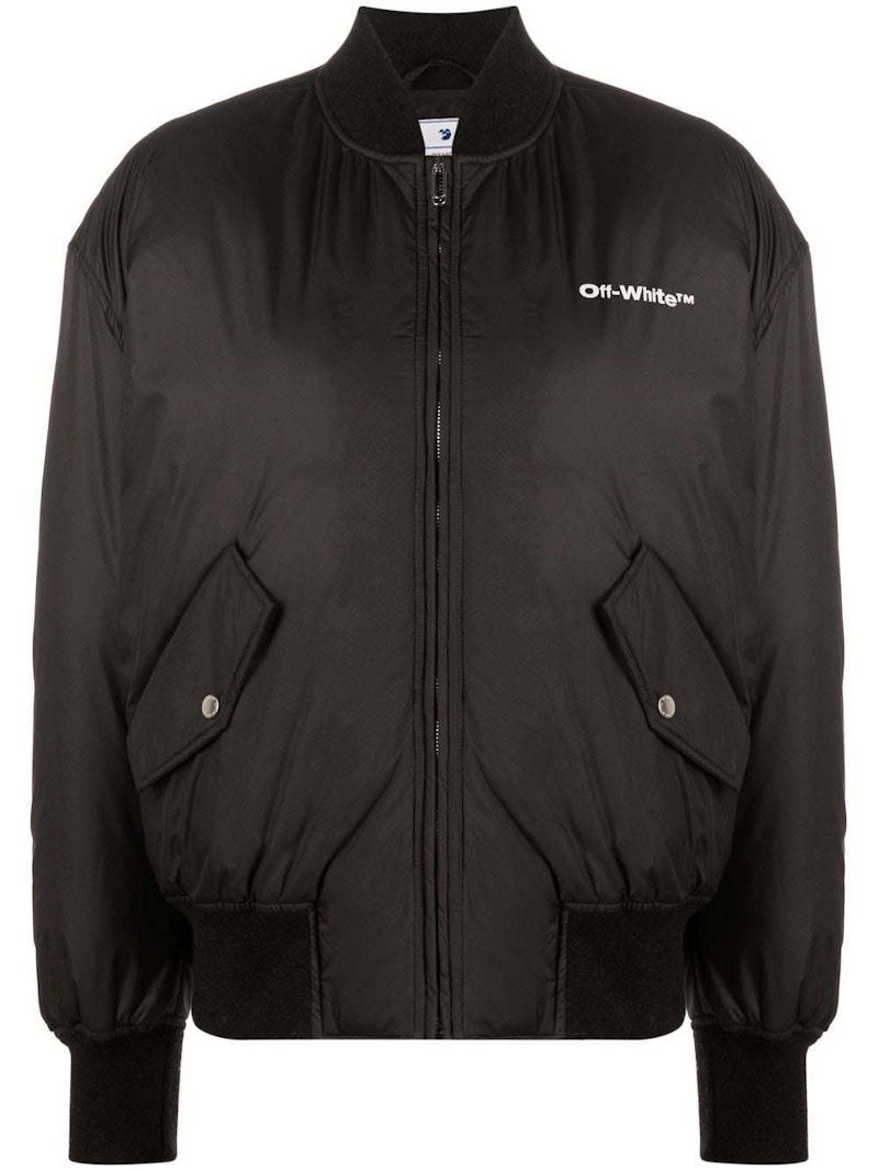 Bomberjacka Off-White Peach NY Over Bomber Black/White Svart | OWEH023F22FAB0021001, 0