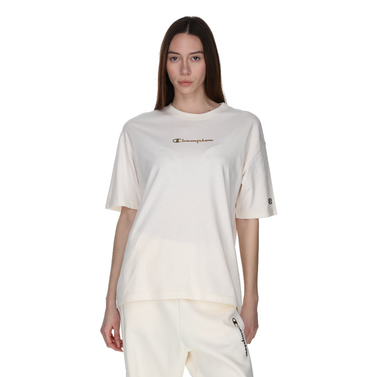 T-shirt Champion Crewneck T-Shirt Beige | 118240-WW001, 0