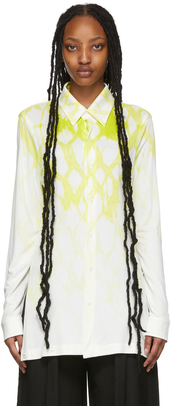 Skjorta Dion Lee Shibori Print Relaxed Shirt Vit | C5013R22