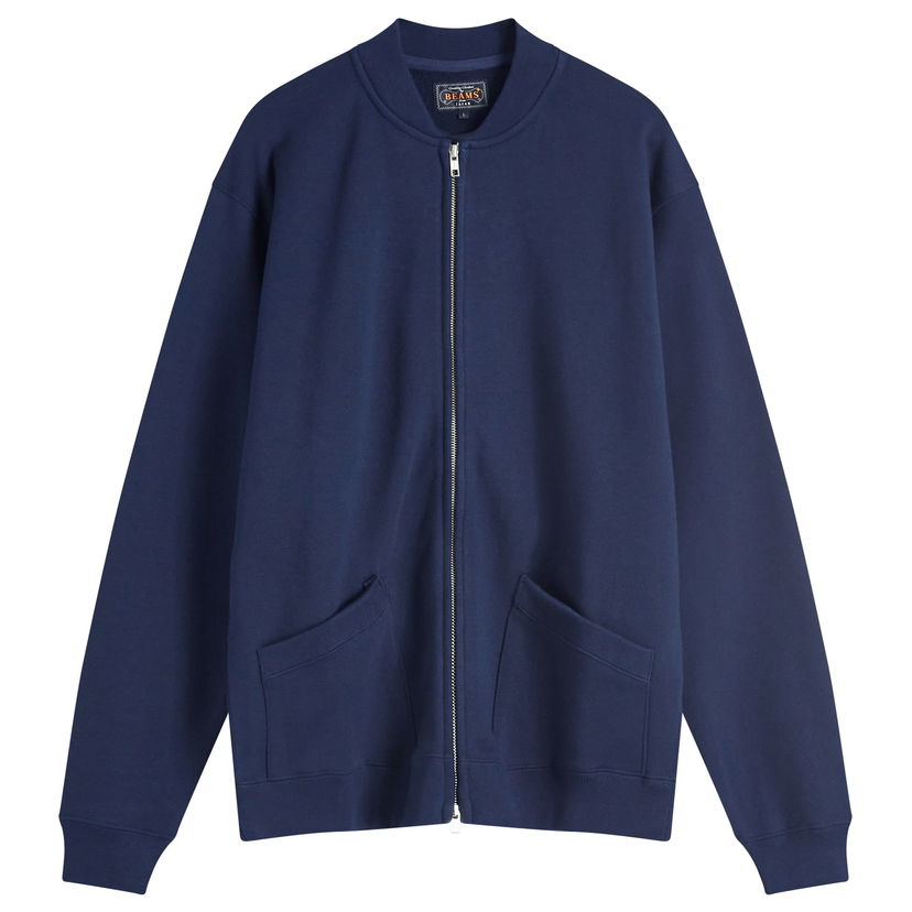 Sweatshirt BEAMS Beams Plus Jersey Zip Bomber Jacket Mörkblå | 3813-0193-048-79