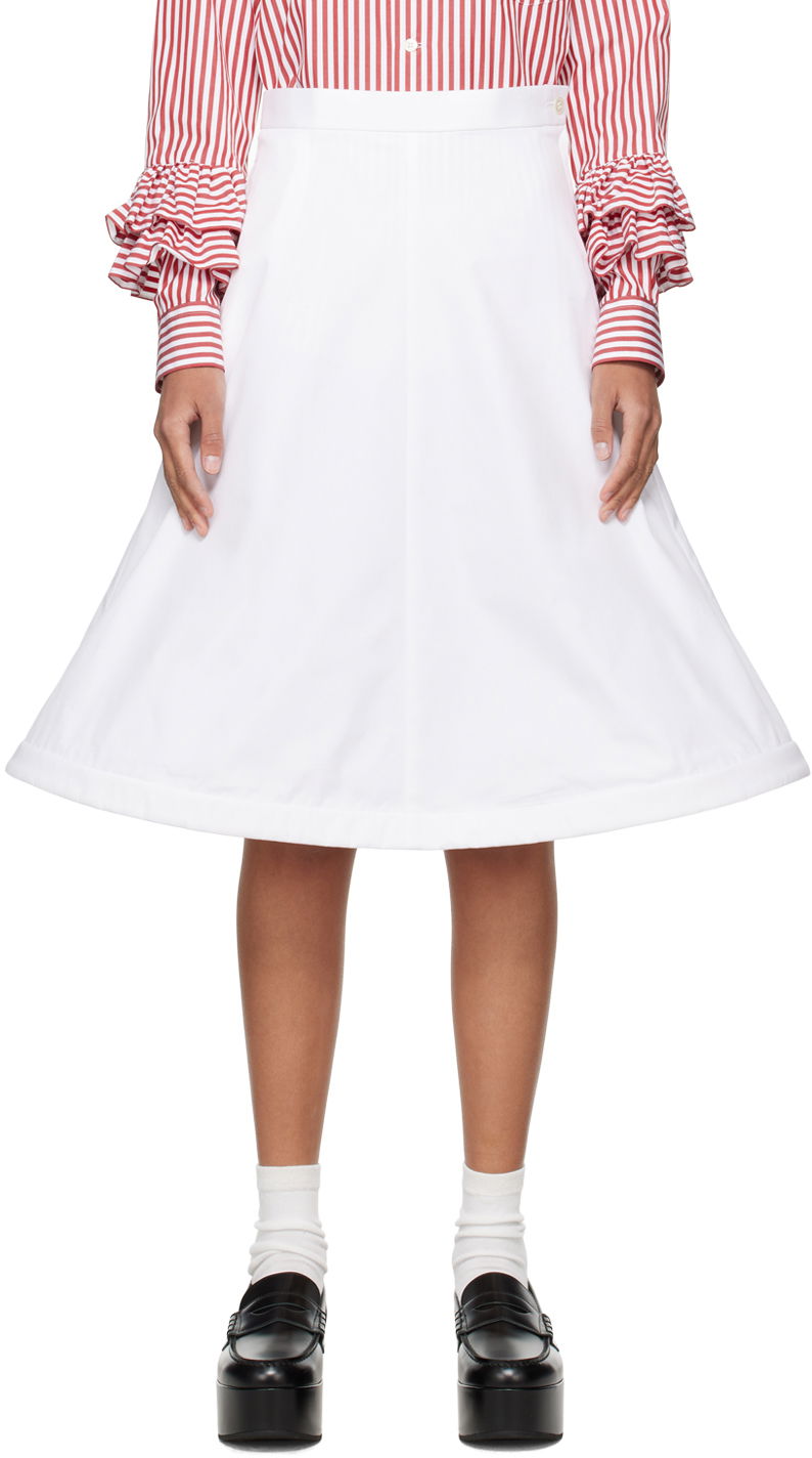 Kjol Comme des Garçons Comme des Garçons Girl Wire Midi Skirt Vit | NM-S008-051