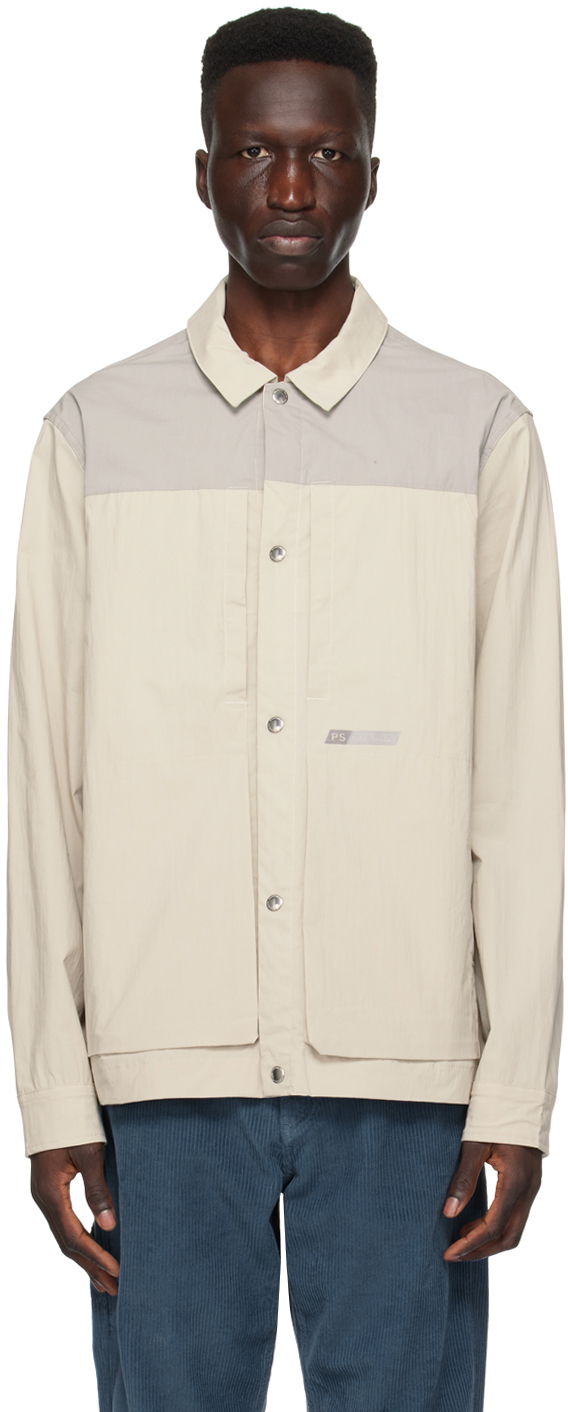 Vindjacka Paul Smith PS Paul Smith Contrast Shirt Beige | M2R-692Y-M21957-71