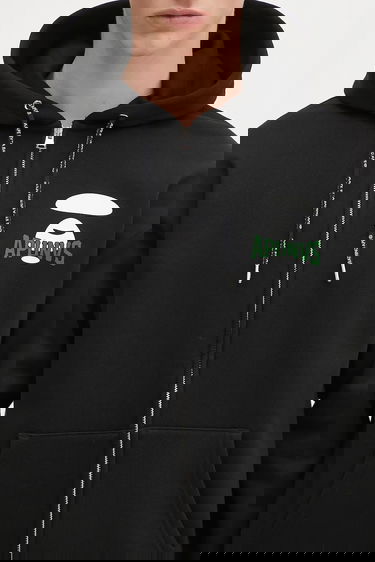 Sweatshirt AAPE by A Bathing Ape AAPE By A Bathing Ape Basic Zip Up Hoodie Svart | AAPSWMB343XXN, 3