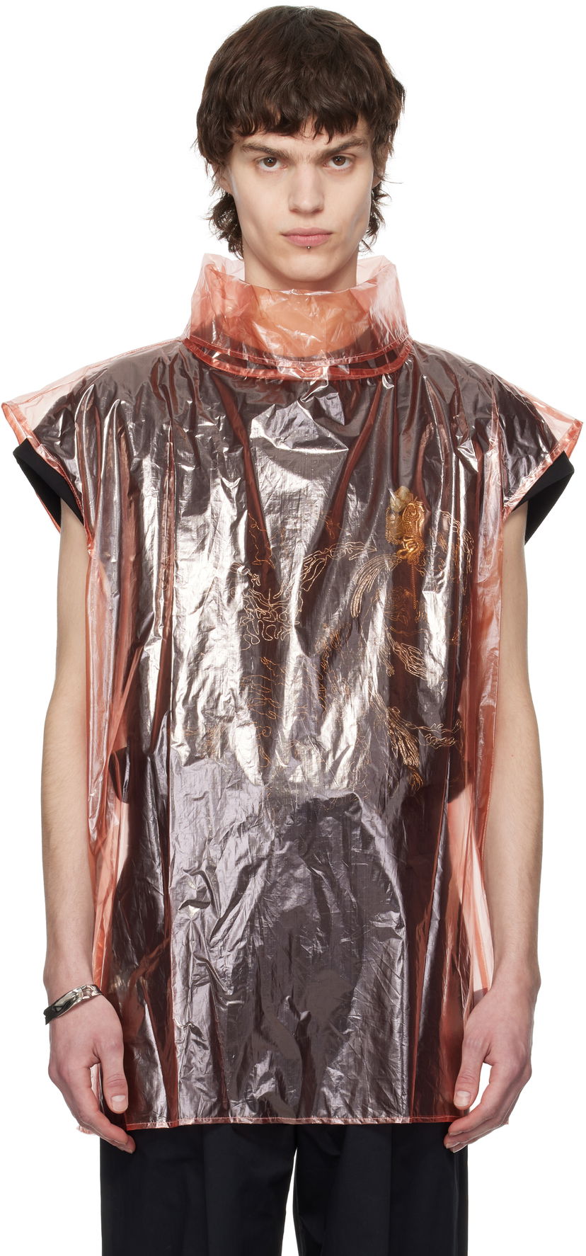 Skjorta Dries Van Noten Dries Van Noten Sheer Sleeveless T-Shirt Orange | 251-020760-1258
