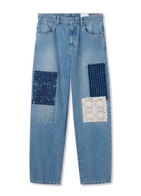 Relaxed Fit Patchwork Jeans