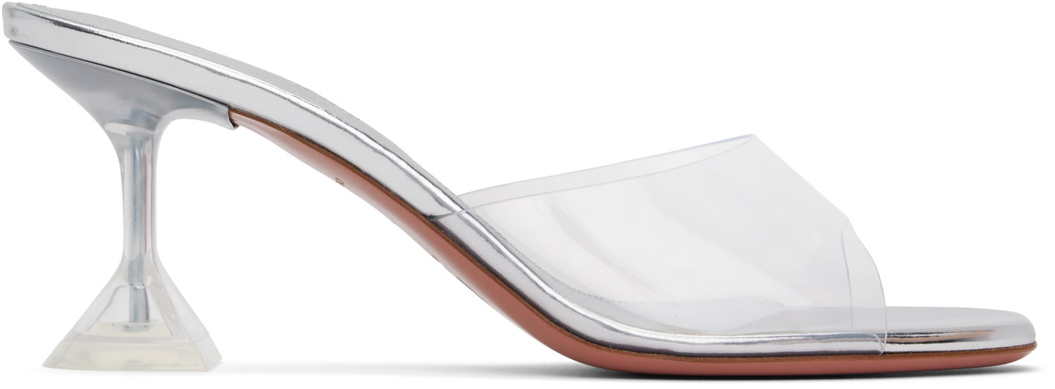 Skovård Amina Muaddi Amina Muaddi Lupita Glass Slipper 70 Heeled Sandals Metallisk | LUPITA GLASS SLIPPER 70 PVC, 0