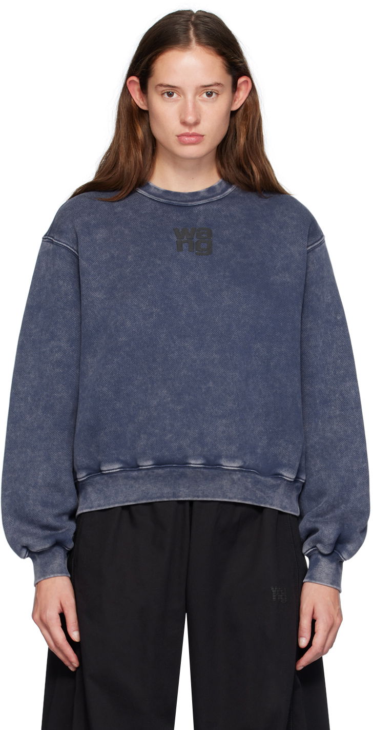 Sweatshirt Alexander Wang Alexander Wang.t Puff Logo Sweatshirt Blå | 4CC3241518
