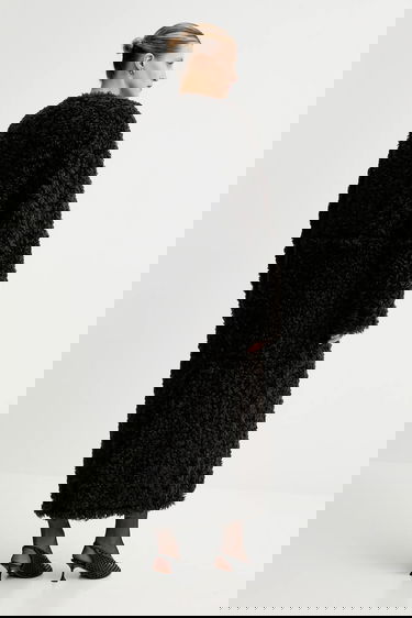 Rockar STAND STUDIO Stand Studio Renata Long Curly Coat Svart | 66551.9396, 2