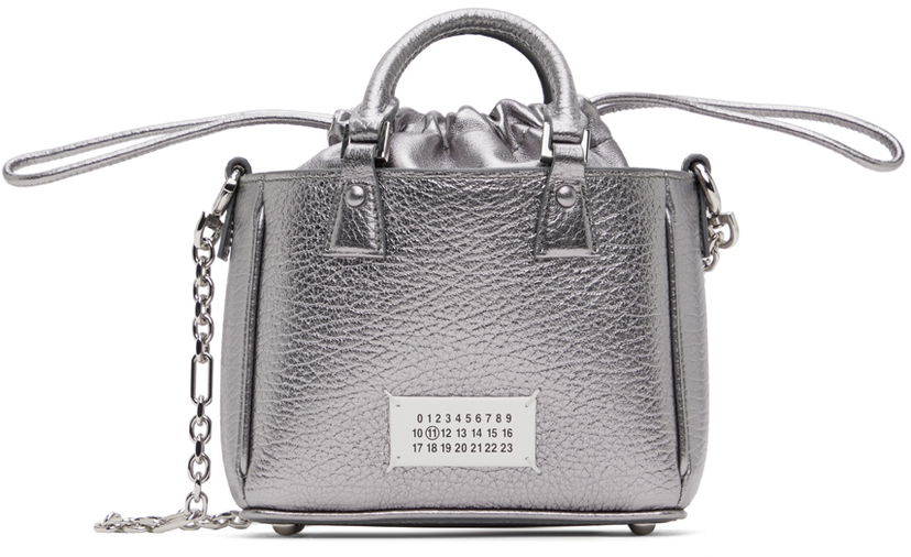 Tygpåse Maison Margiela Silver 5AC Horizontal Tote Bag Grå | SB1WG0046 P6749