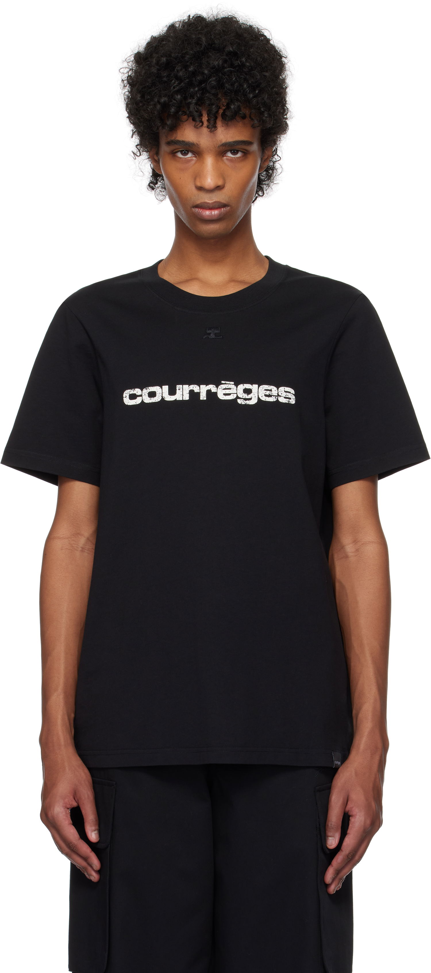 T-shirt Courrèges Courrèges AC Logo T-Shirt Svart | 125JTS008JS0112, 0