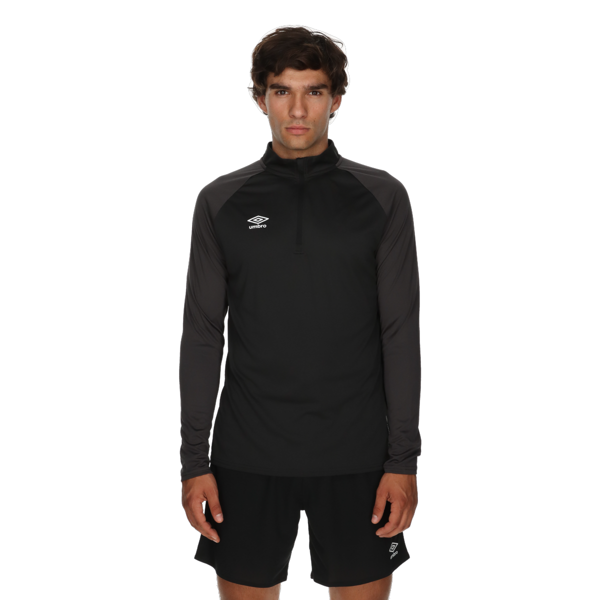 T-shirt Umbro Long-Sleeve Quarter-Zip Training Top Svart | UMA243M850-01, 0