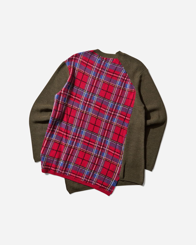 Sweater Comme des Garçons Asymmetric Paneled Sweater Grön | PP-N006-W25 1