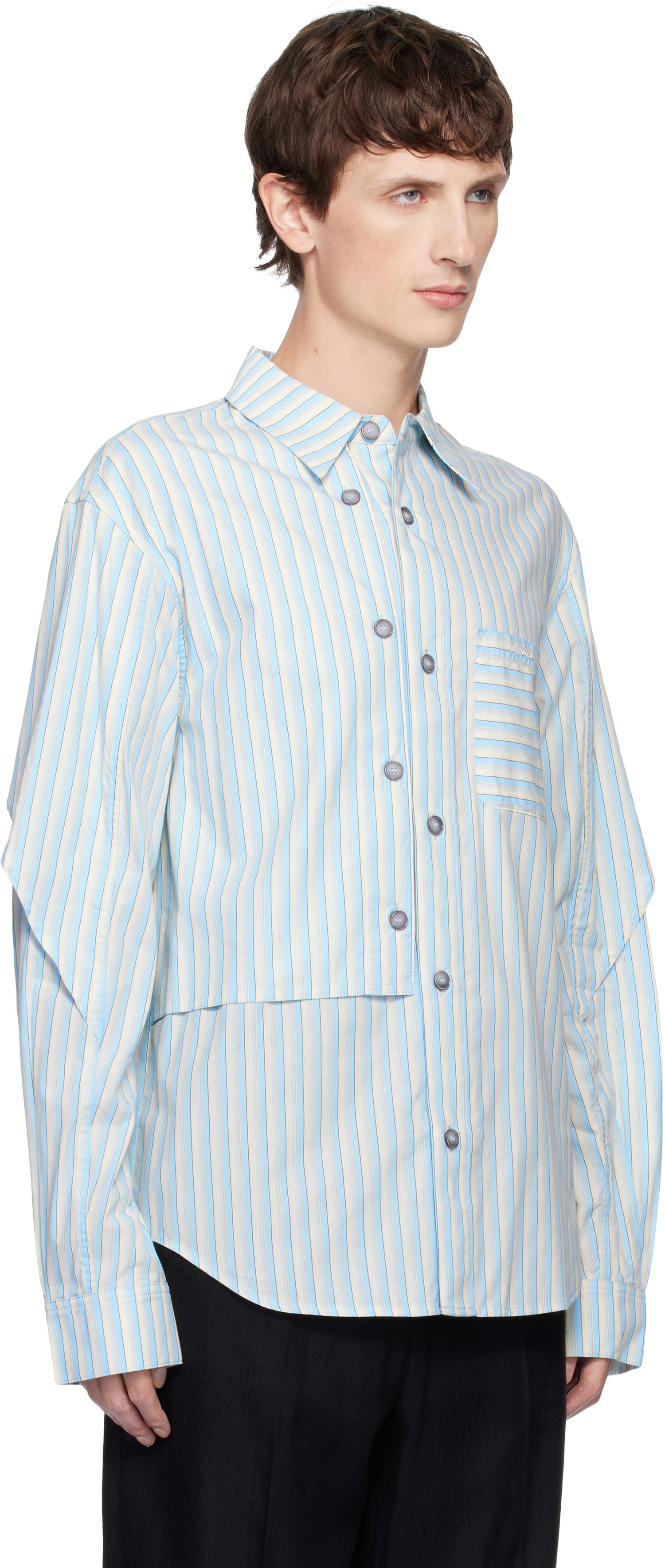 Skjorta Andersson Bell Andersson Bell Striped Layered Split-Sleeve Shirt Flerfärgad | atb1369m, 1