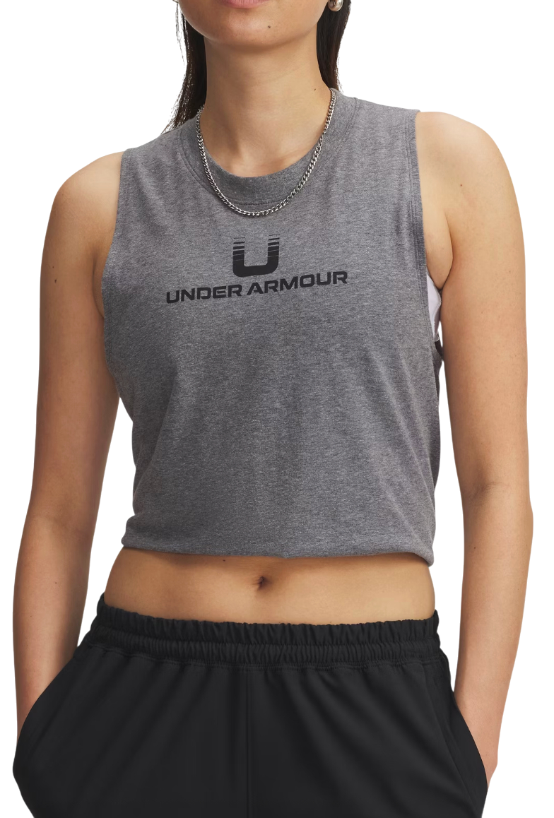 Crop top Under Armour Varsity U Cropped Tank Grå | 6006972-012, 0