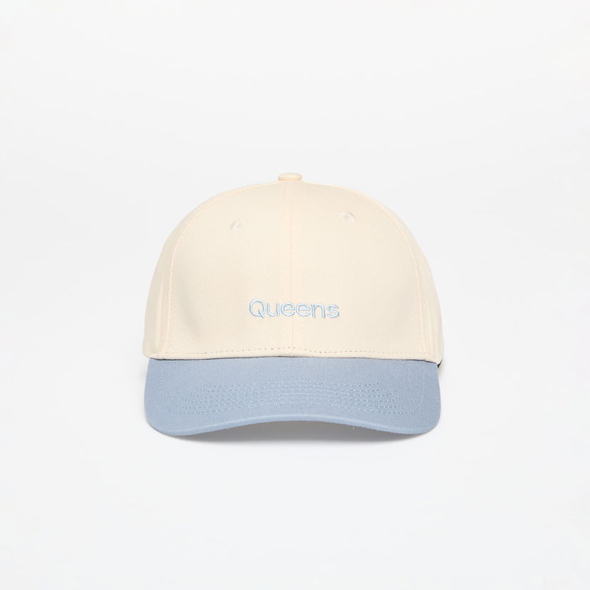 Keps Queens Cap Essential Two Color Cap Natural/ Baby Blue Universal Beige | QNS_051