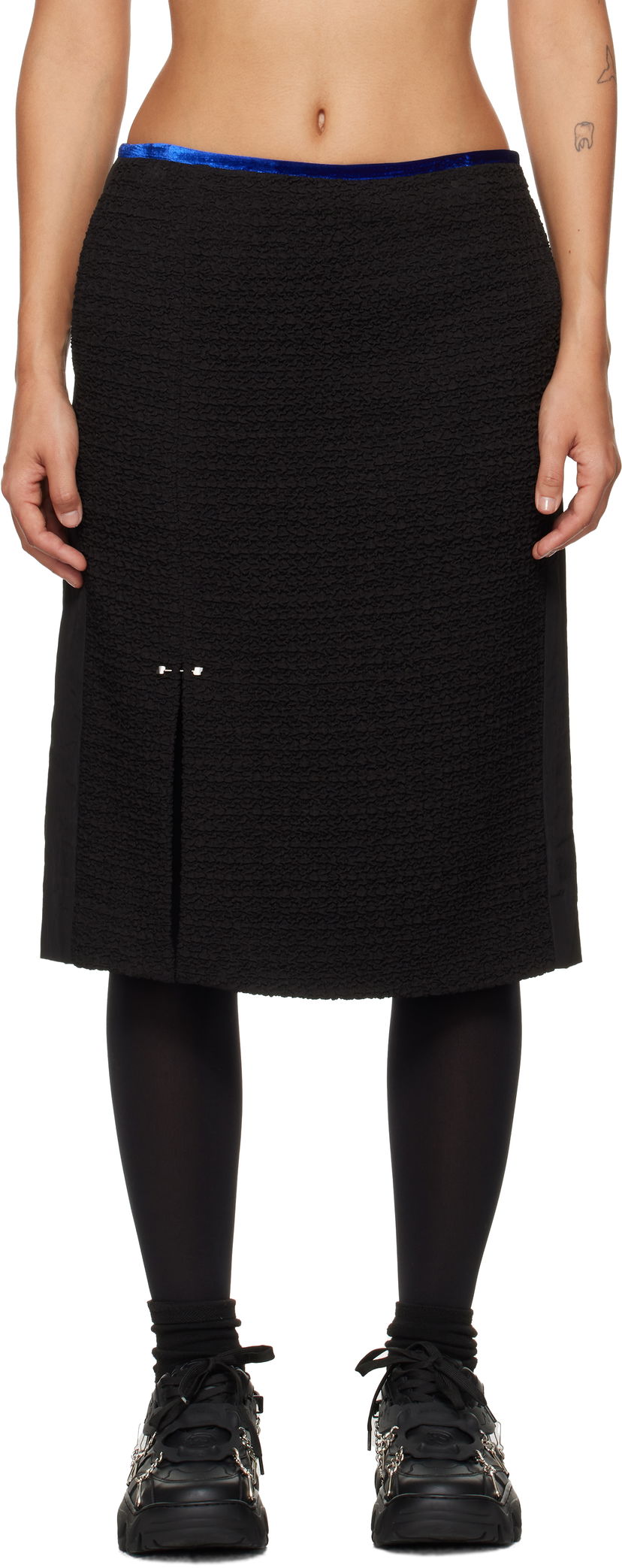 Kjol ADER ERROR Ruga Product. 64 Black Midi Skirt Svart | BN01FWSK0203BK