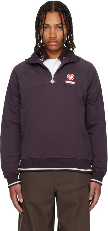 Sweatshirt Casablanca Quarter Zip Laurel Sweatshirt Purpur | M-AW25-JTP-419-01, 0