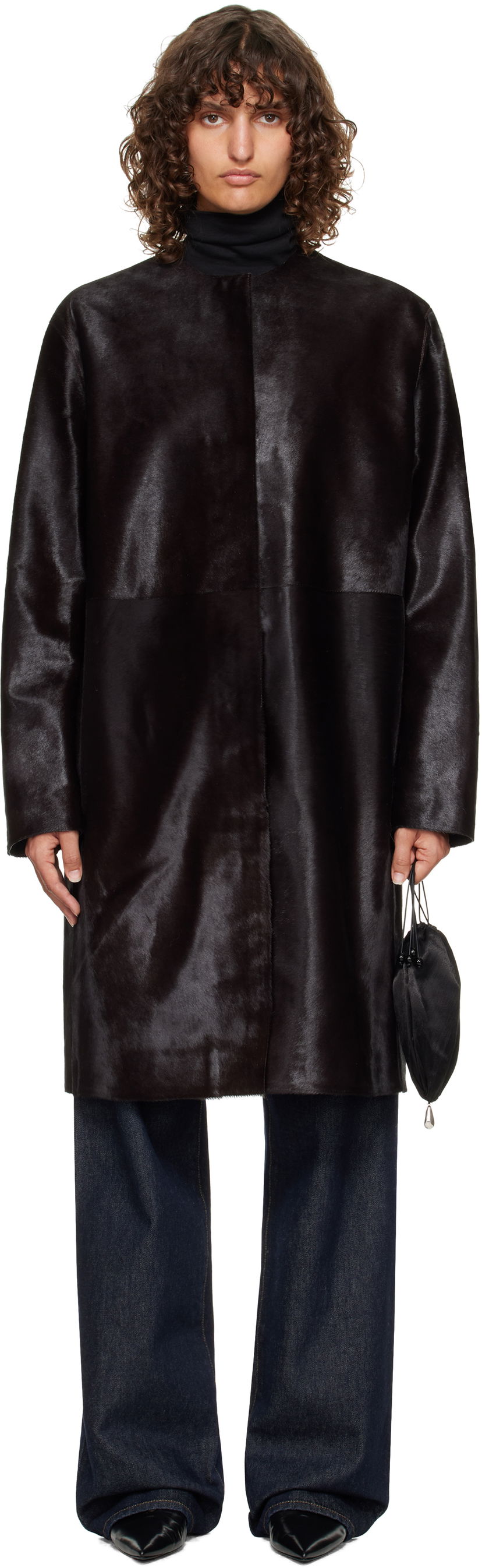 Rockar Loulou de Saison Loulou de Saison Miller Pony Effect Leather Coat Svart | MILLER