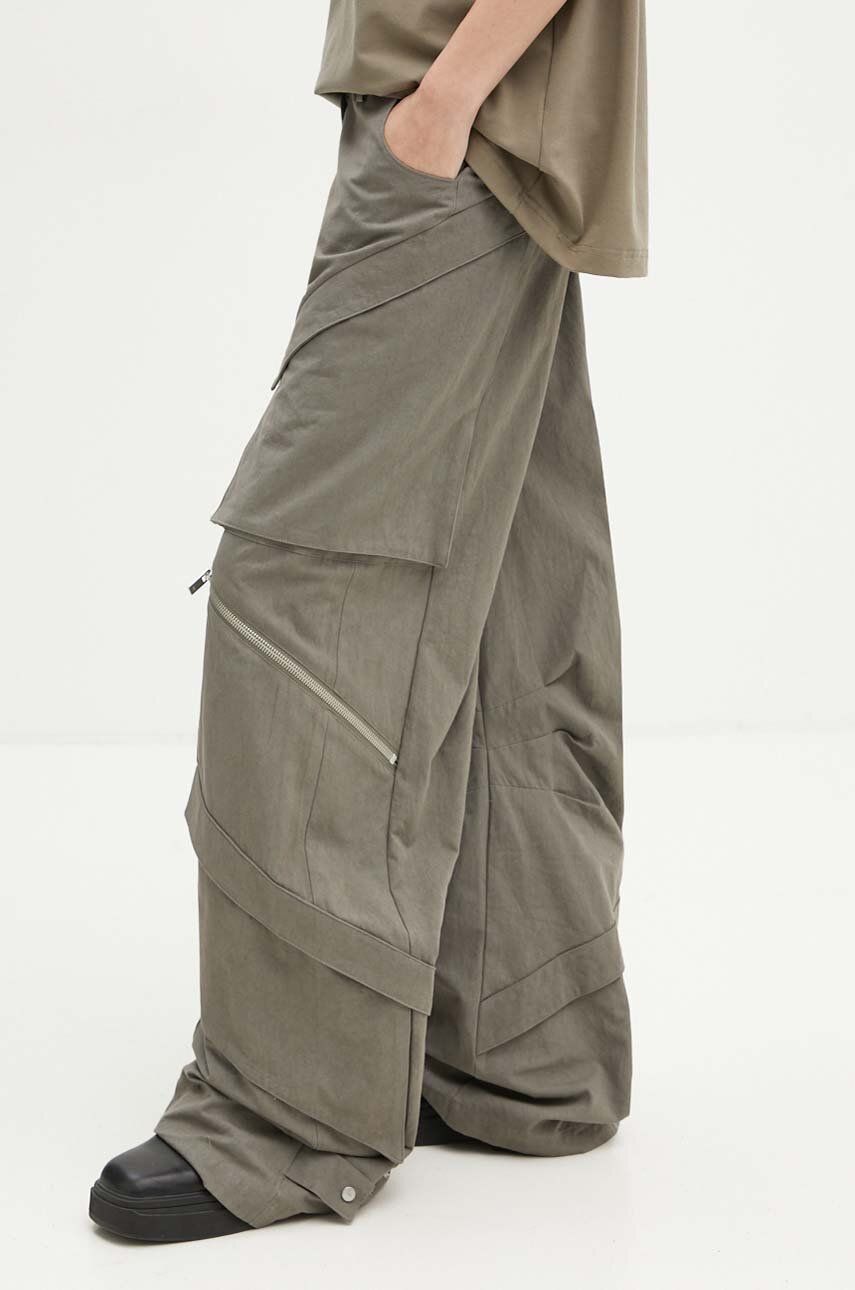 Cargo byxor HELIOT EMIL Wide High-Waisted Cargo Pants Grön | HE.W.10.149.DG23, 0