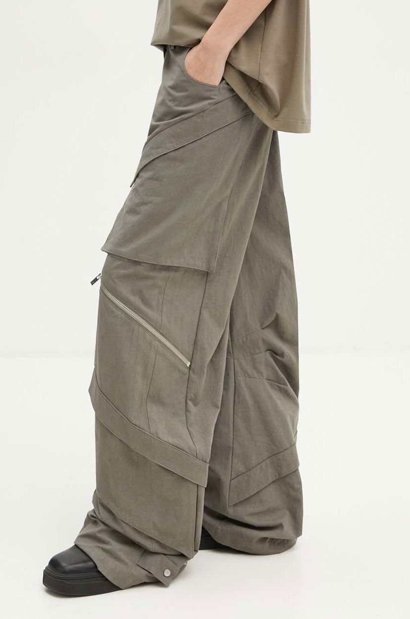 Cargo byxor HELIOT EMIL Wide High-Waisted Cargo Pants Grön | HE.W.10.149.DG23