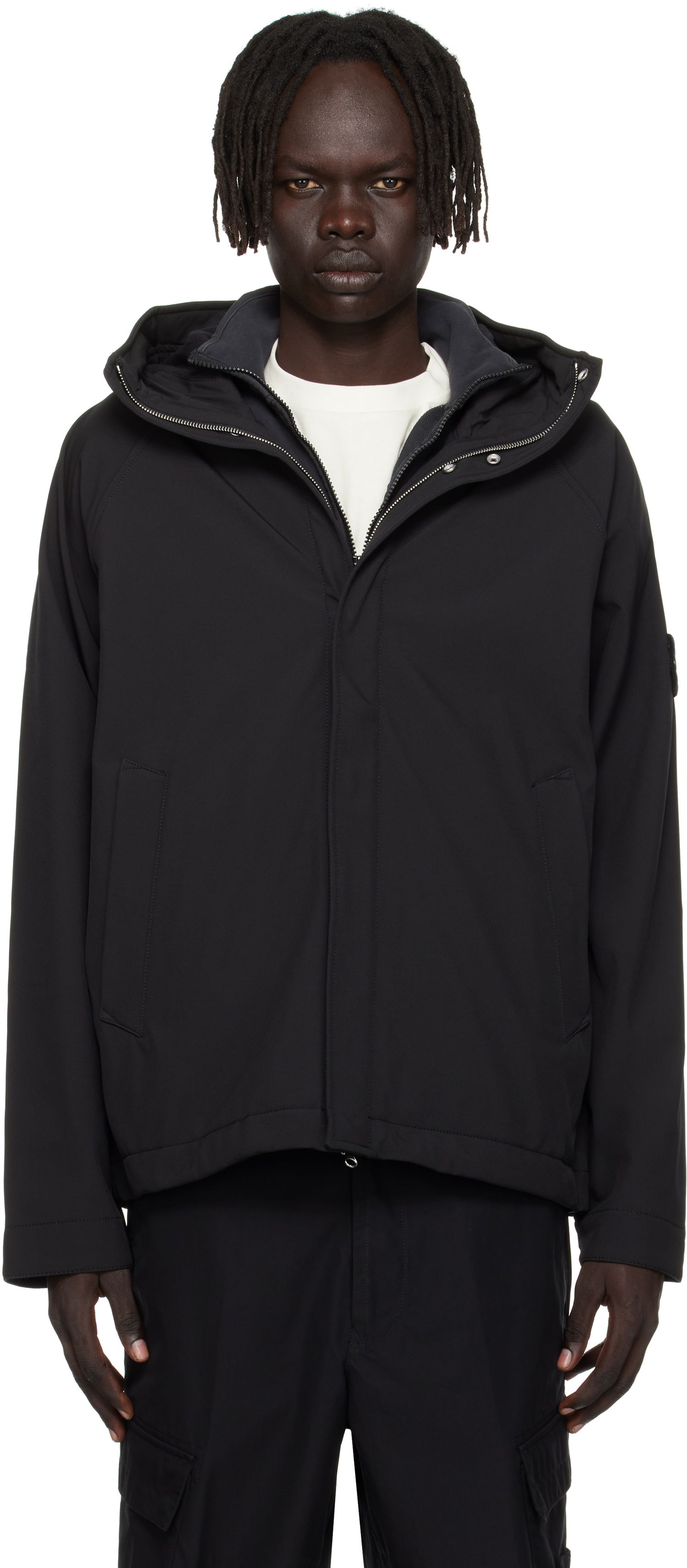 Jacka Stone Island Soft Shell-R E.Dye Hooded Jacket Svart | K2S15 Q100010 S0B22, 0
