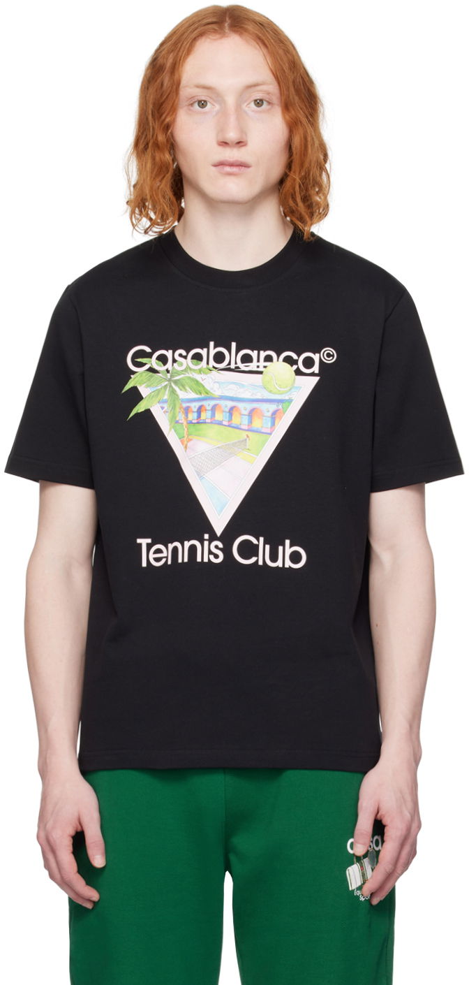 T-shirt Casablanca SSENSE x 'Tennis Club' Icon T-Shirt Svart | MPS24-JTS-001-12