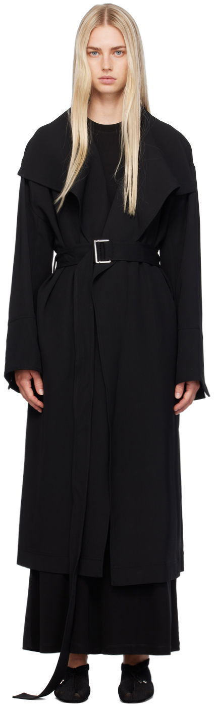 Rockar TOTEME TOTEME Signature Shawl Collar Long Coat Svart | 243-WRO3318-FB0187