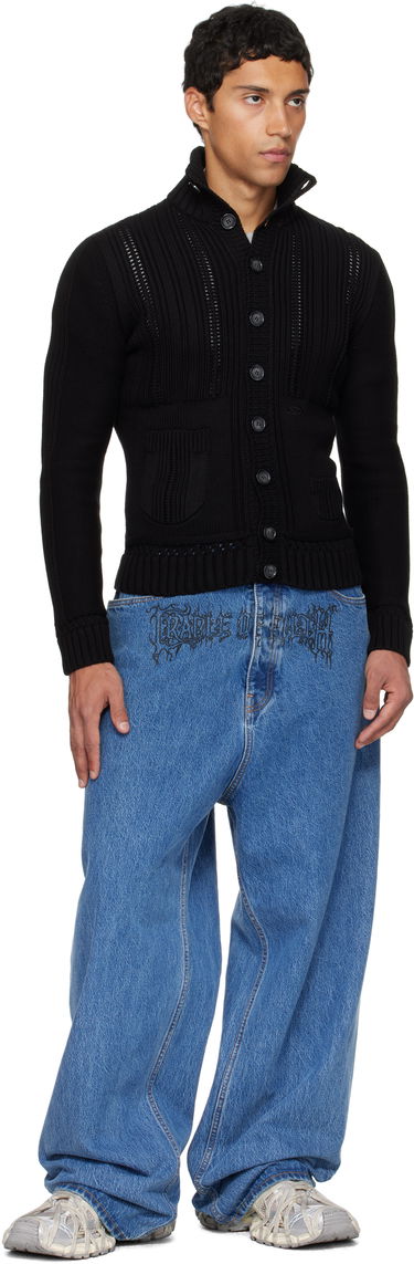 Sweater VETEMENTS VETEMENTS Cargo Cardigan Svart | UH76KN350B, 3