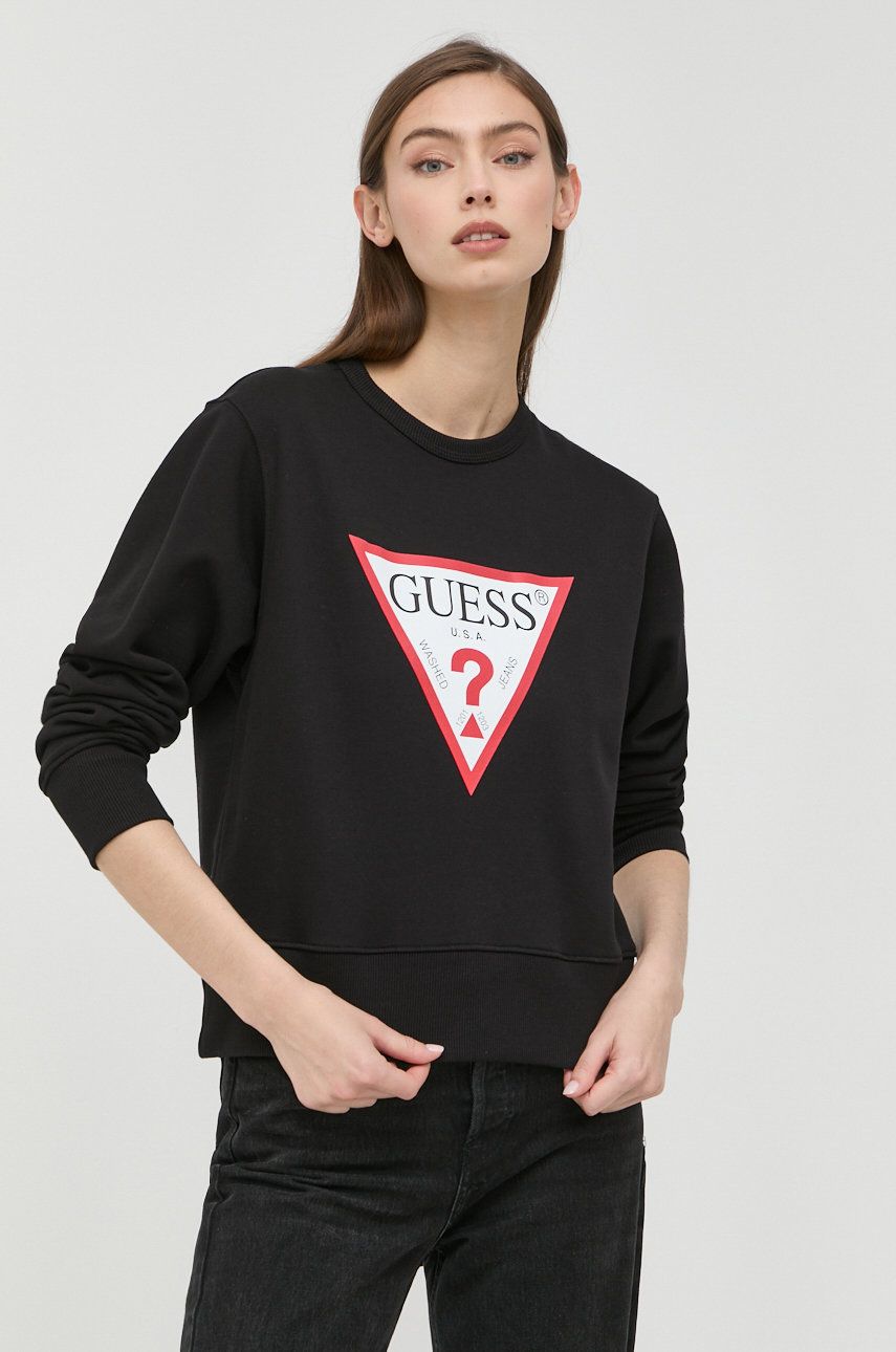 Sweatshirt GUESS Triangle Sweatshirt Svart | W2YQ16.KBA10, 0