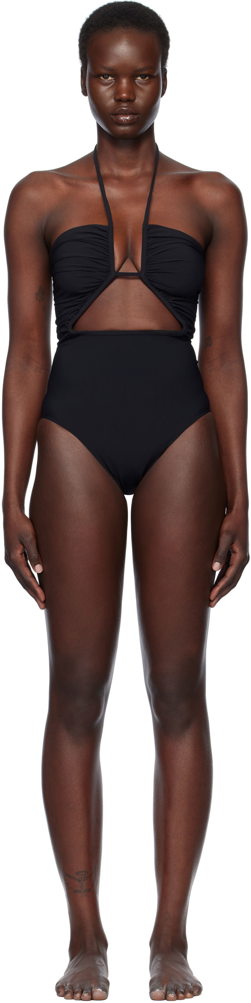 Badkläder Rick Owens Rick Owens Hollywood Prong Bather One-Piece Swimsuit Svart | RP01E7087 NS