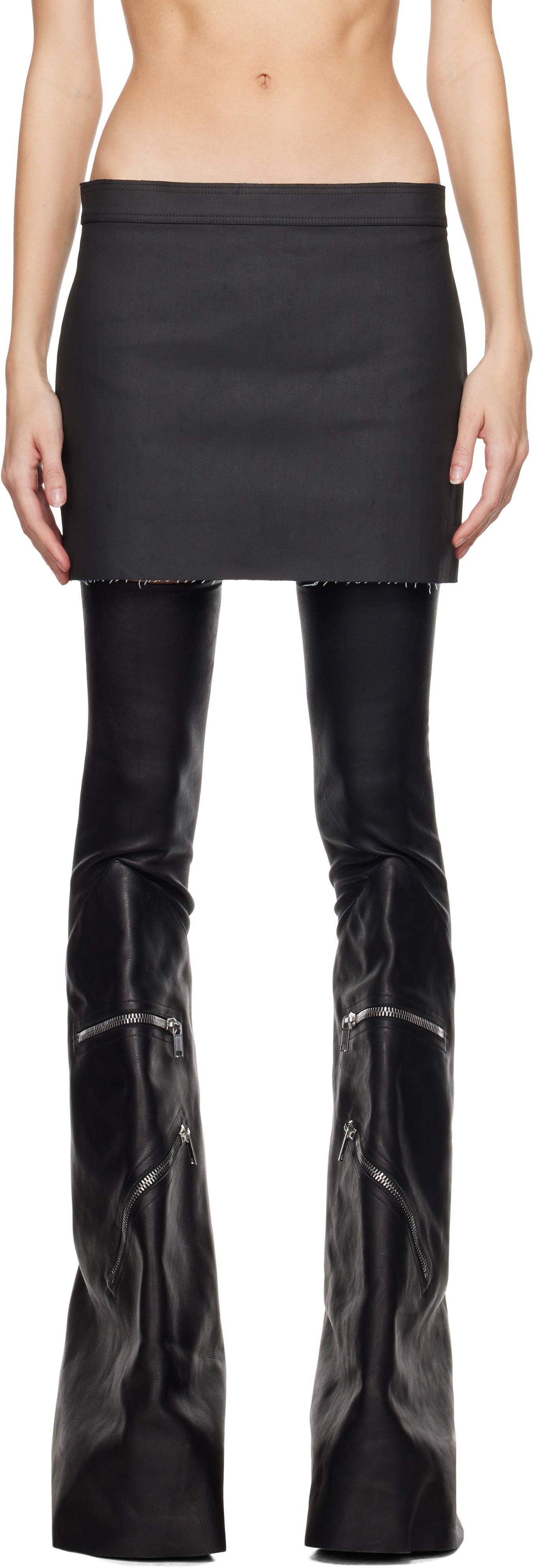 Kjol Rick Owens Denim Miniskirt Svart | RO02D3337 SMT, 0