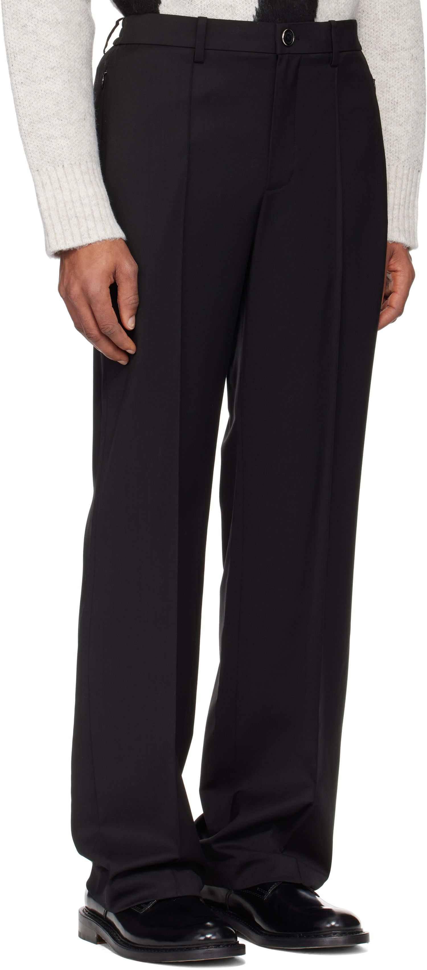 Byxor Helmut Lang Helmut Lang Relaxed Wool Trousers Svart | O09HM205, 1
