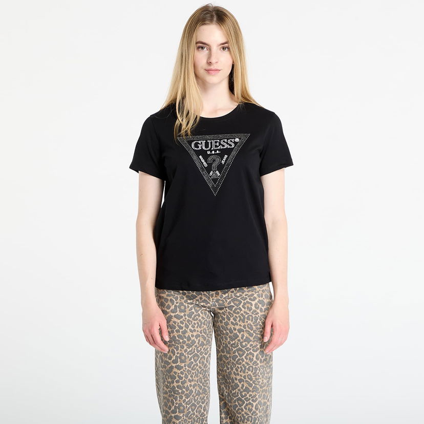 T-shirt GUESS GUESS Krystal Triangle Tee Svart | W5BI18I3Z14-JBLK
