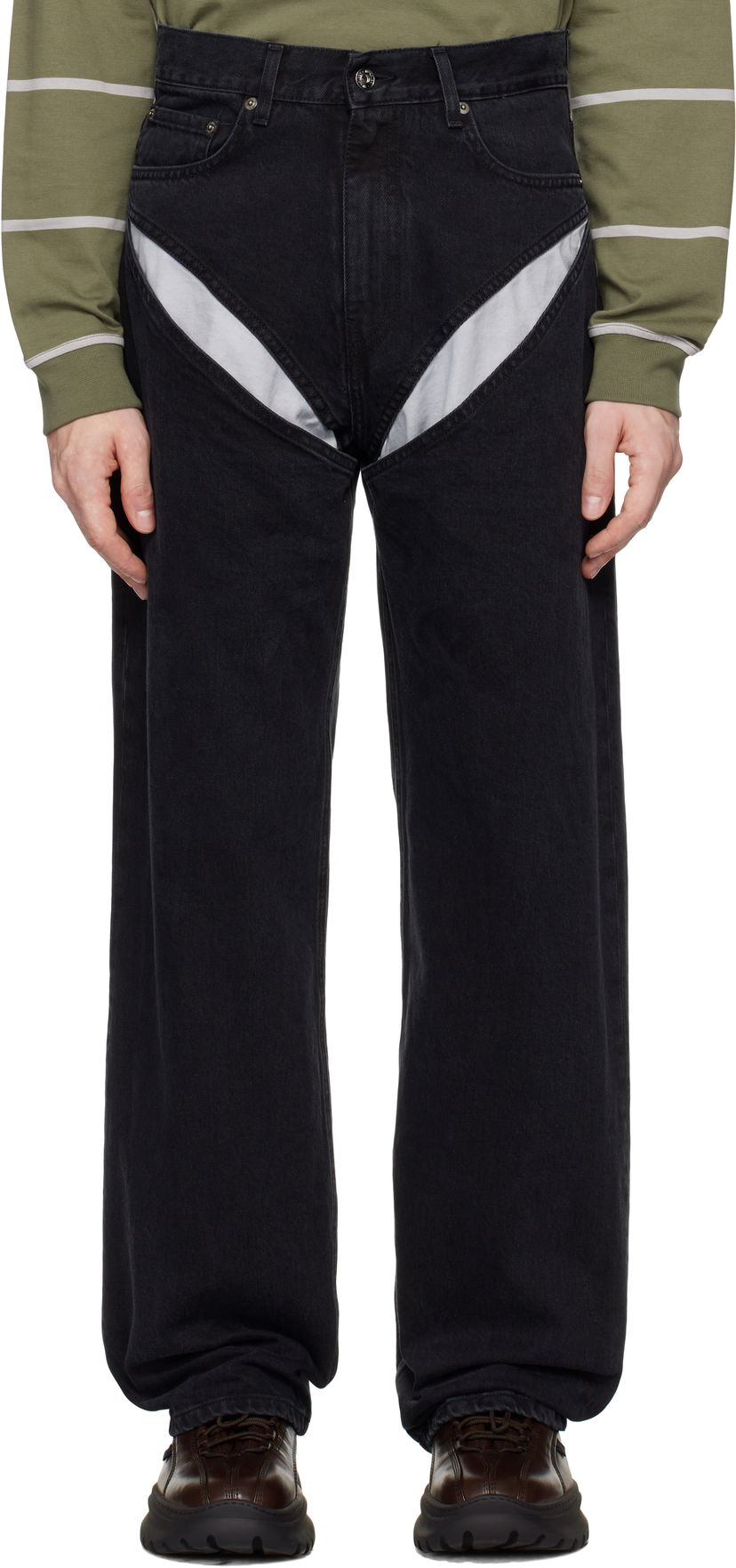 Jeans Y/PROJECT Black Cut Out Jeans Svart | 207PA006