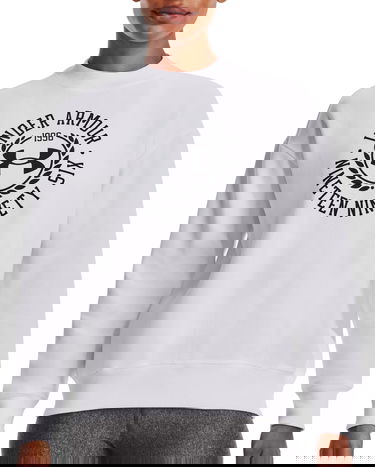 Sweatshirt Under Armour Rival Fleece Crest Vit | 1373029-100, 0