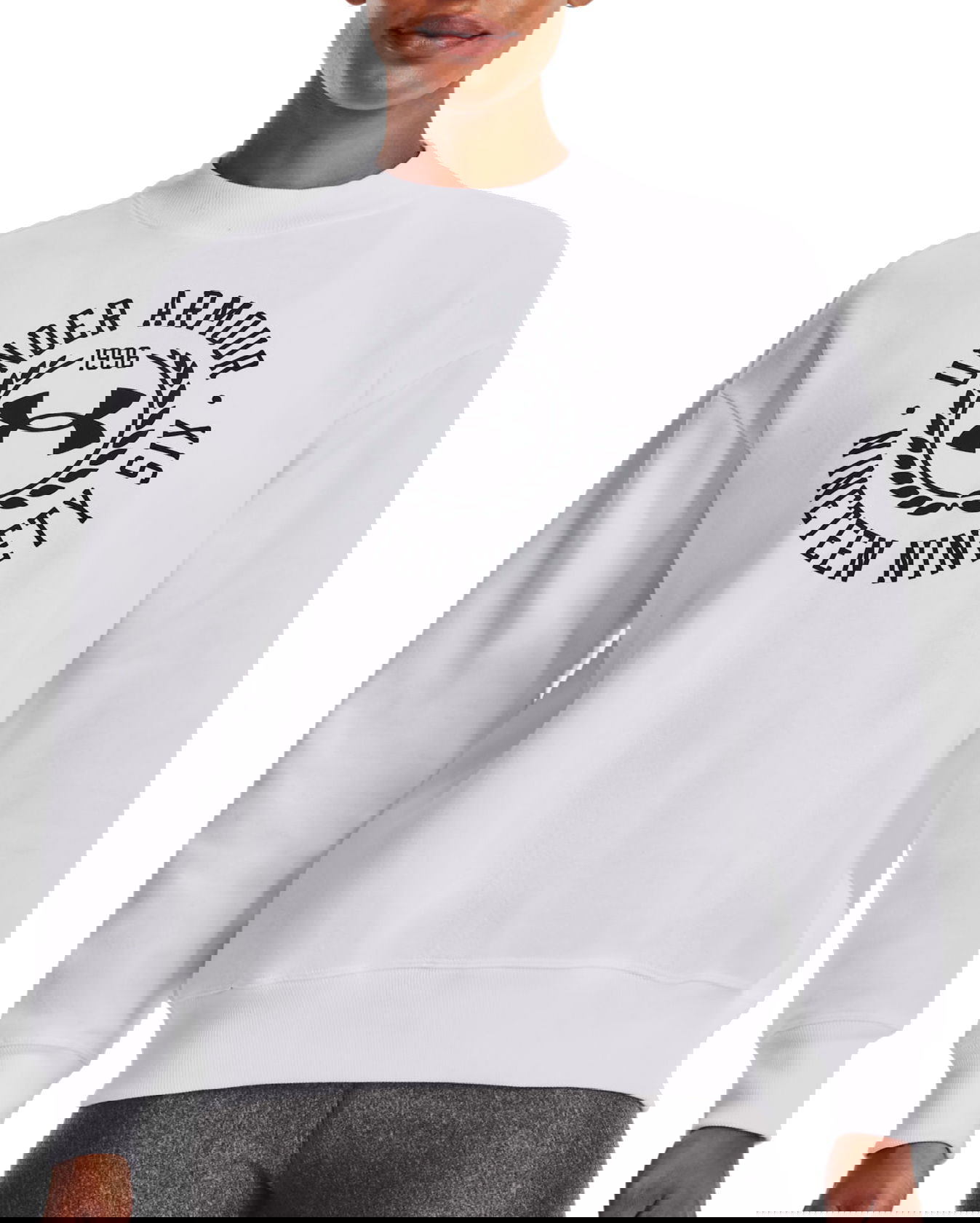 Sweatshirt Under Armour Rival Fleece Crest Vit | 1373029-100, 0