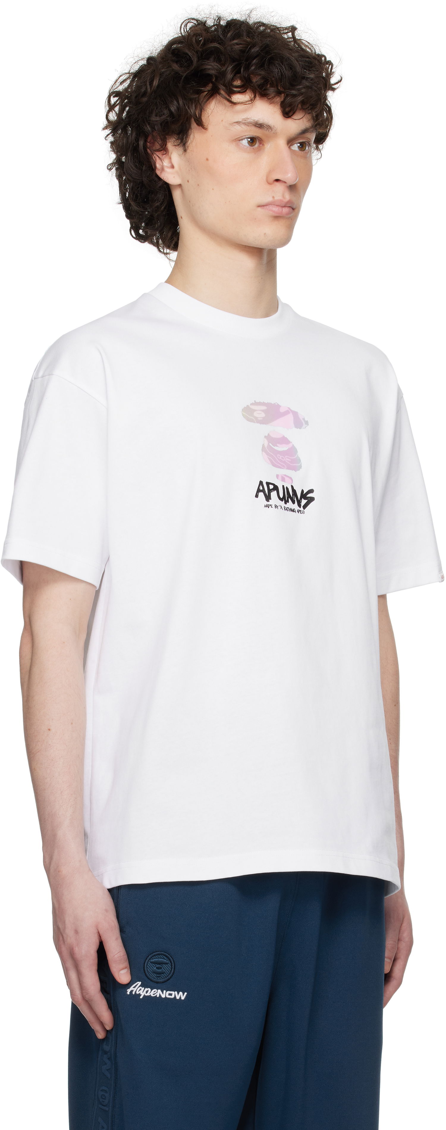 T-shirt AAPE by A Bathing Ape AAPE by A Bathing Ape AAPEUNVS Moonface Logo T-Shirt Vit | AAPTEM1646XXNWHX, 1