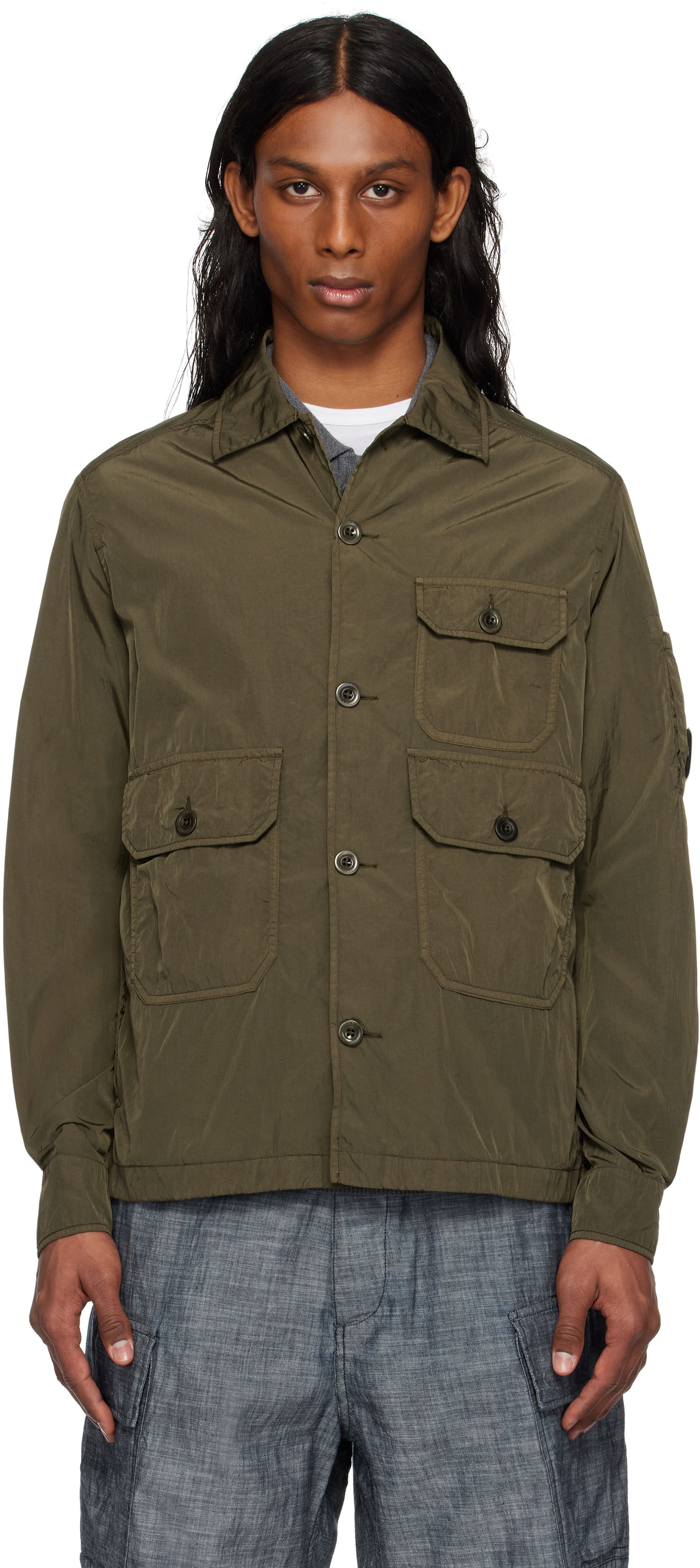 Vindjacka C.P. Company C.P. Company Chrome-R Overshirt Grön | 18CMOS013A-005904G, 0