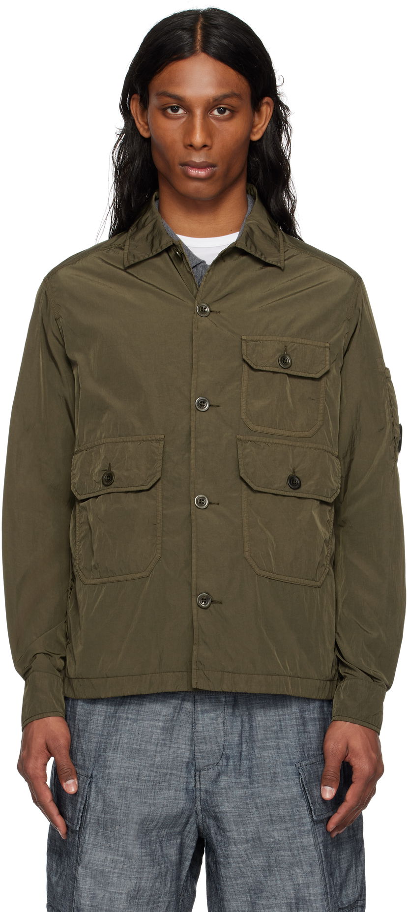 Vindjacka C.P. Company C.P. Company Chrome-R Overshirt Grön | 18CMOS013A-005904G