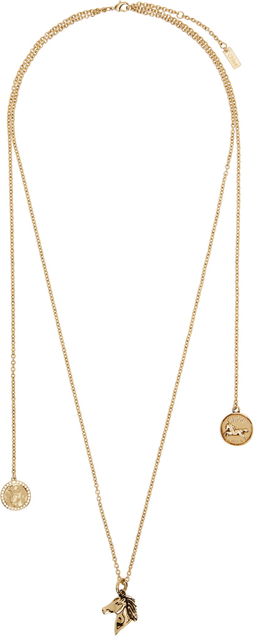 Halsband CHLOÉ Chloé 'The Chloé Charms' Horse Head Pendant Necklace Metallisk | CHC25SFO06CB7
