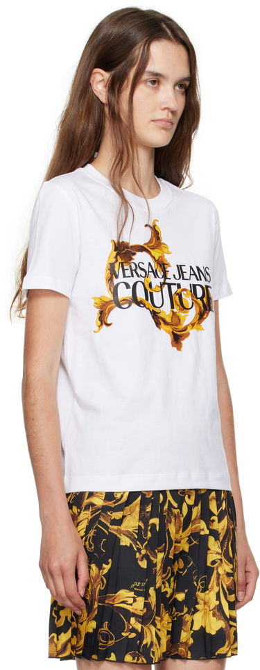 T-shirt Versace Versace Jeans Couture Cotton Jersey T-shirt with Baroque Print Svart | E79HAHE06_ECJ00E, 4