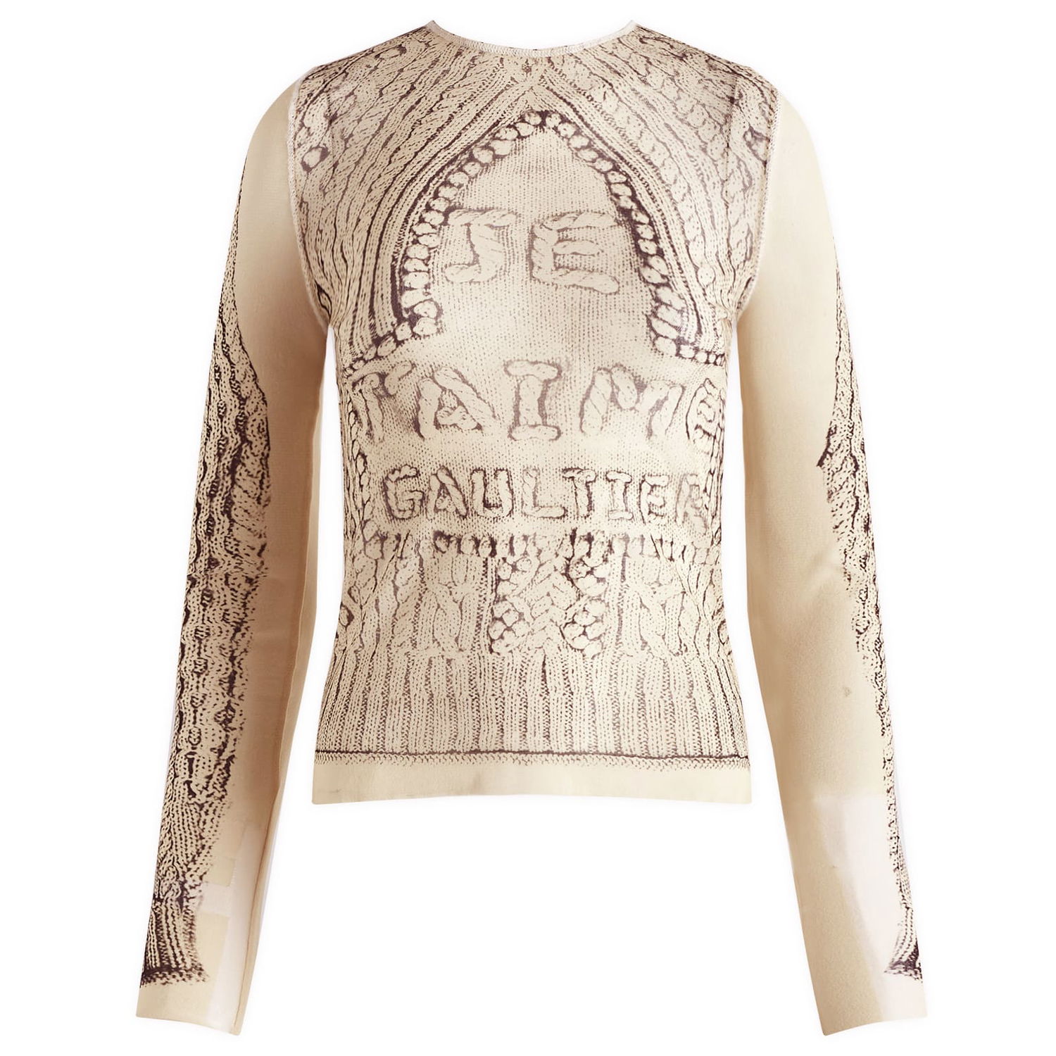 Sweater Jean Paul Gaultier Jean Paul Gaultier Long Sleeve Mesh Top Beige | 24-31-F-TO201-T571-6900, 0